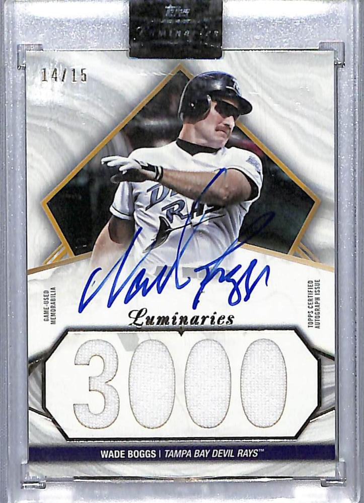 2022 Topps Luminaries #HKAR-WBO Wade Boggs NM-MT MEM Auto 14/15 Tampa Bay Rays Baseball Card