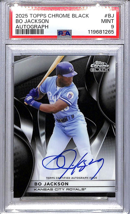 2025 Topps Chrome Black #CBA-BJ Bo Jackson PSA 9 MINT Auto Kansas City Royals  Image 1