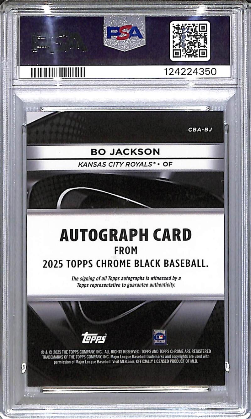 2025 Topps Chrome Black Gold #CBA-BJ Bo Jackson PSA 9 MINT Auto 11/50 Kansas City Royals Image 2