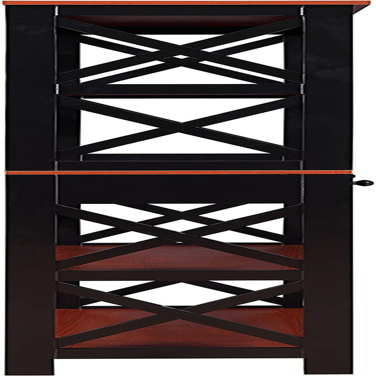 Cherry/Black Oxford Bookcase with Drawer (5 Tier)-4