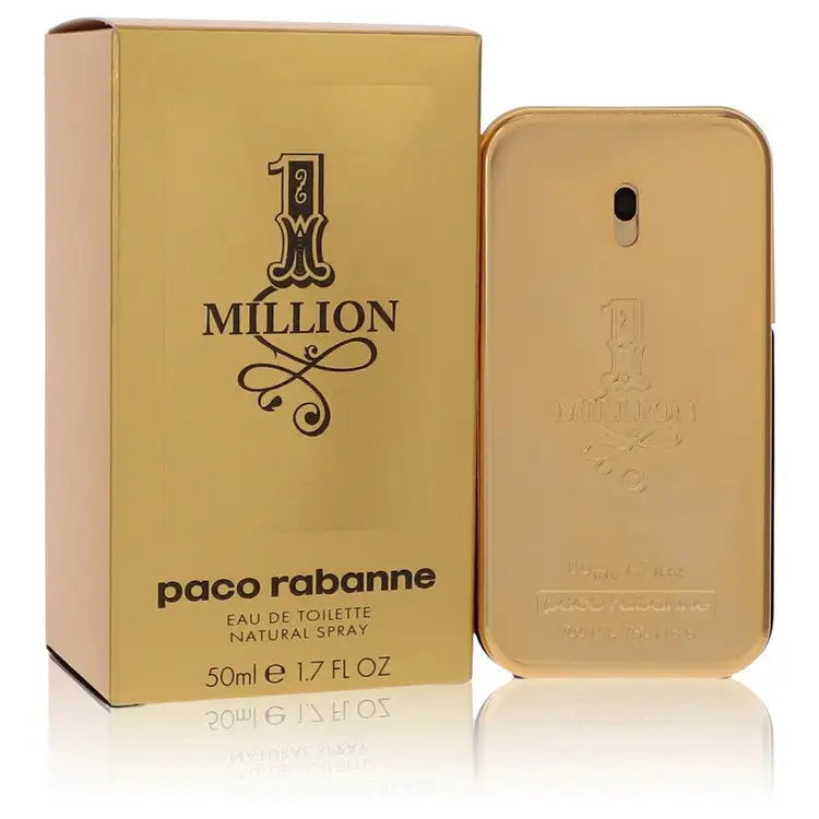 Gold-colored Paco Rabanne One Million Eau de Toilette spray with matching box