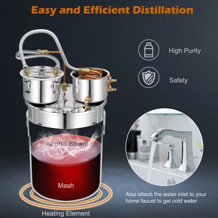 10 Gallon Stainless Steel Alcohol Still Fermenting / Distilling Kit - Kitchen > Cookware Sets