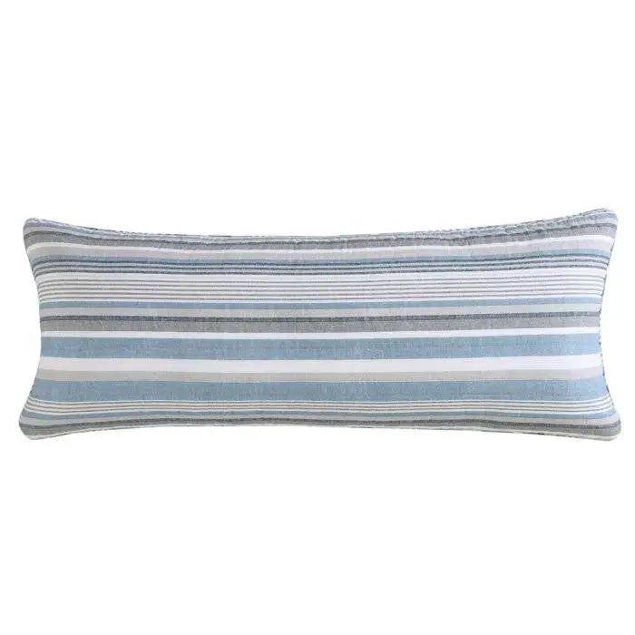 Blue and white striped lumbar pillow from the 100-Percent Cotton Nautical Stripes daybed set