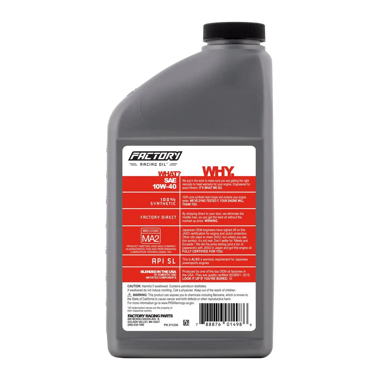 10W-40 2 Quart Oil Change Kit For Honda TLR250 1985-1987 - Oil Change Kits