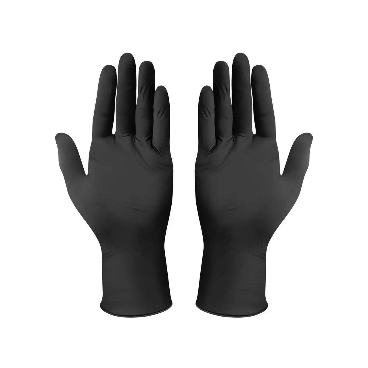 Black nitrile gloves with textured fingertips for grip during Honda CB350F oil change