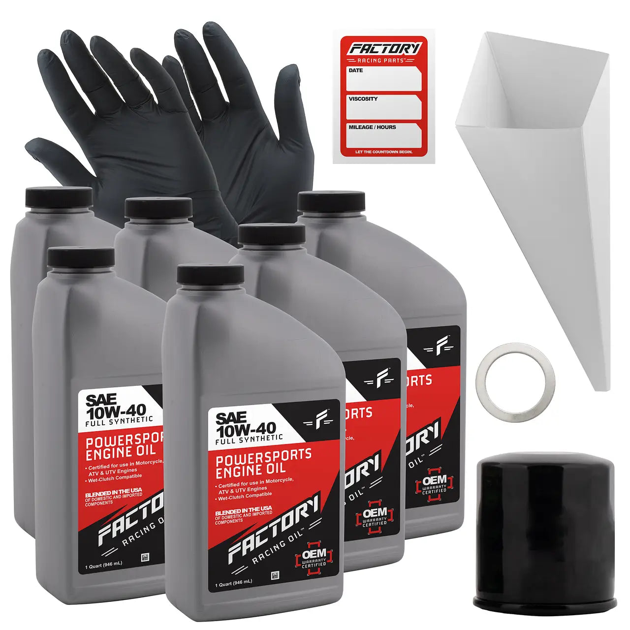 10W-40 6 Quart Oil Change Kit For Yamaha XV19 XV19C XV19S - Oil Change Kits