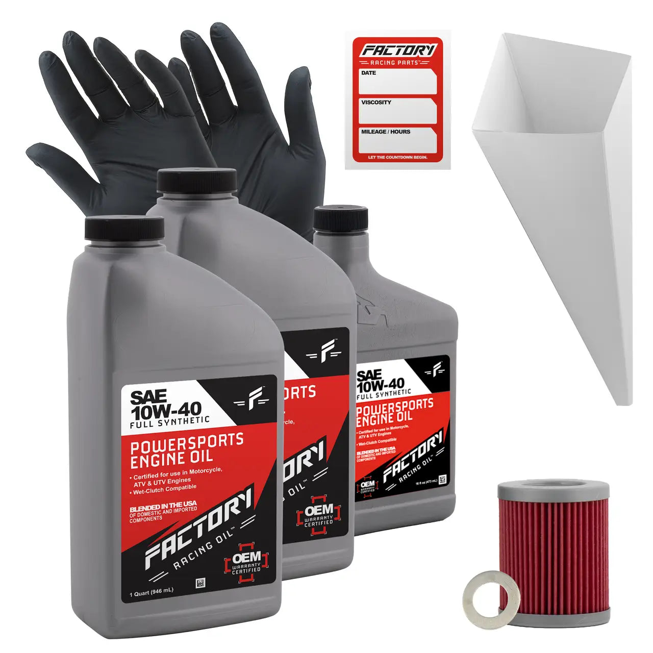 10W-40 Full Synthetic 2.5 Quart Oil Change Kit fits Suzuki LT230 LT-F230 LT-F250 - Oil Change Kits