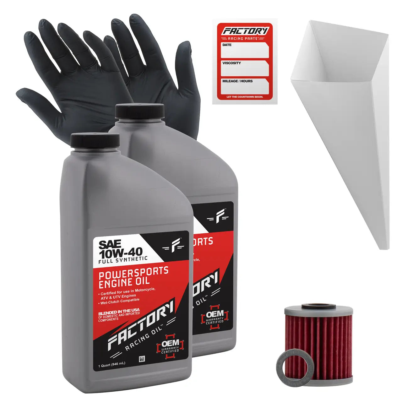 10W-40 Full Synthetic 2 Quart Oil Change Kit For Kawasaki KX250F KX450F KX450 KX450SR KX450X - Oil Change Kits