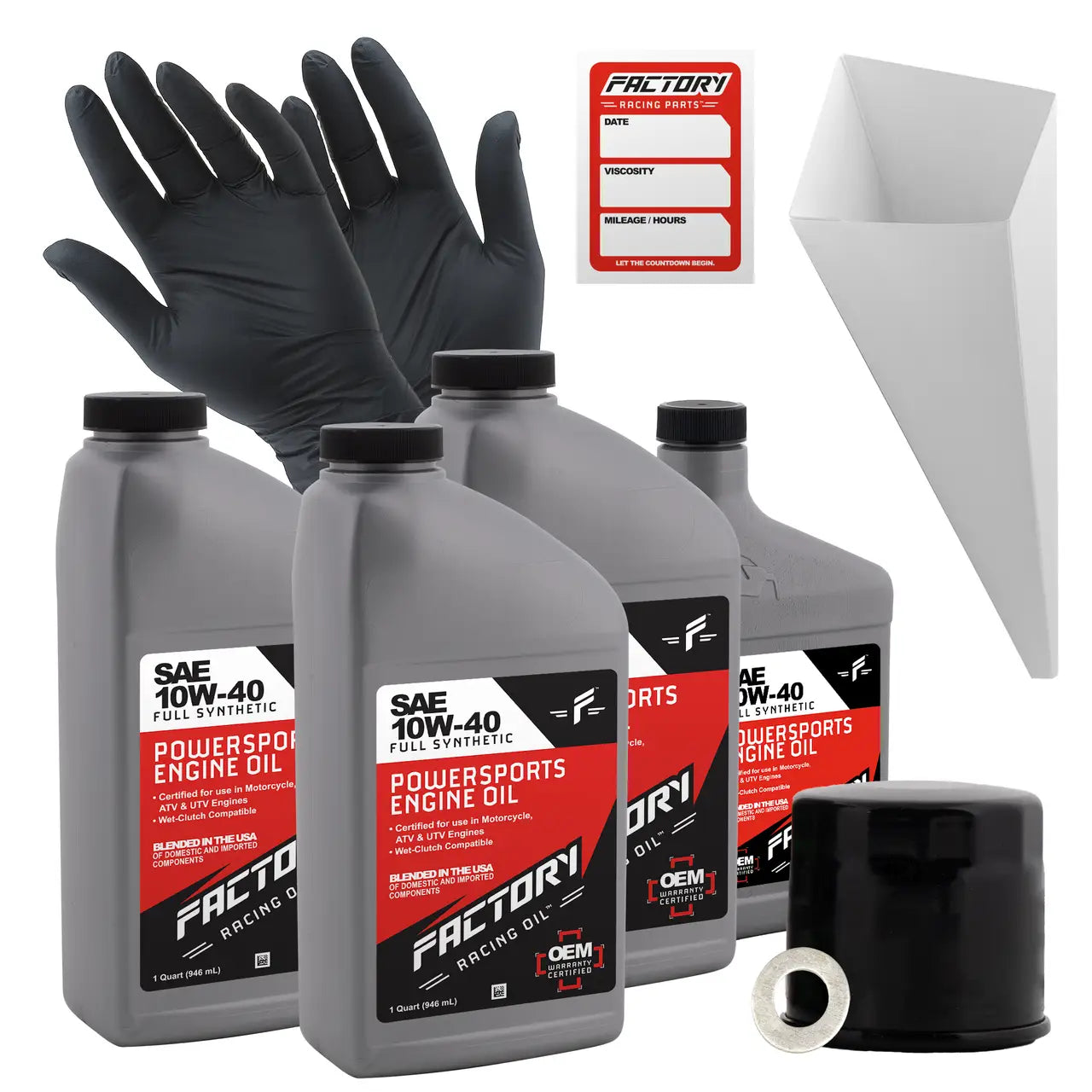 10W-40 Full Synthetic 3.5 Quart Oil Change Kit fits Suzuki AN650 Burgman TL1000S - Oil Change Kits