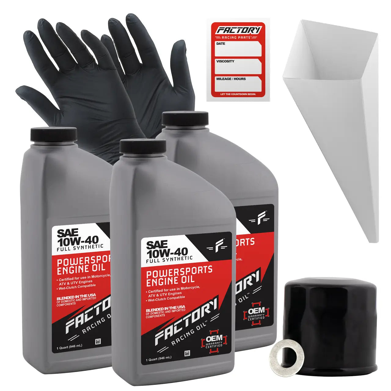 10W-40 Full Synthetic 3 Quart Oil Change Kit fits Suzuki LT-V700F Twin Peaks 4x4 - Oil Change Kits