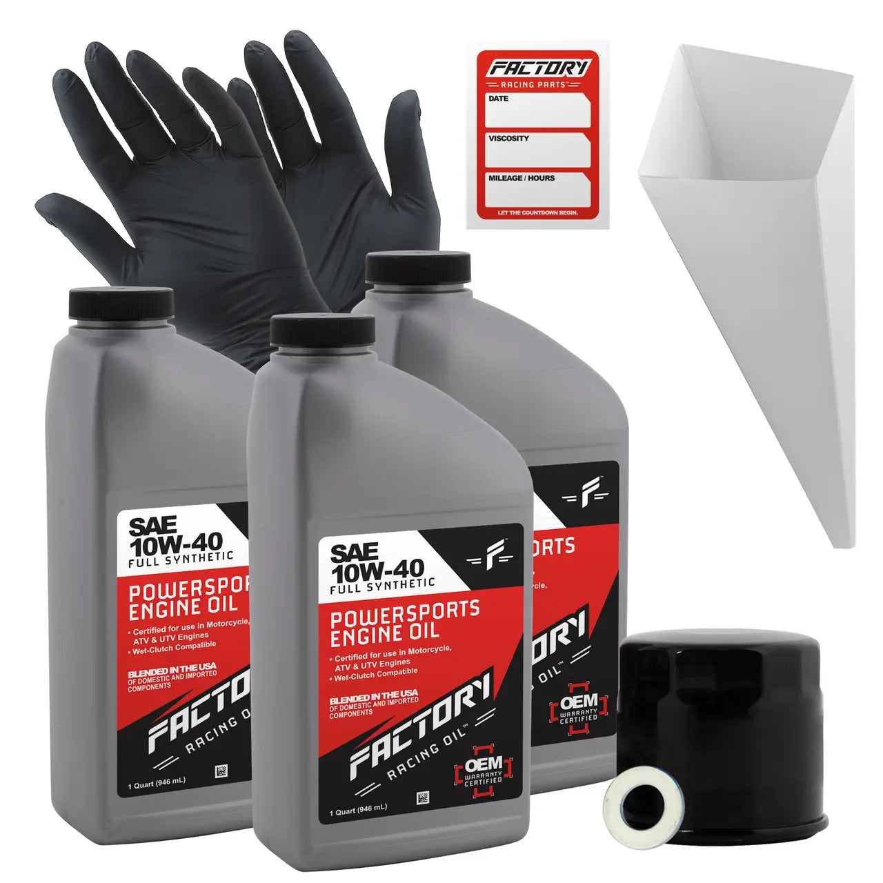 10W-40 Full Synthetic 3 Quart Oil Change Kit For Kawasaki KAF820 Mule Pro-FX KAF820 Mule Pro-FXT - Oil Change Kits
