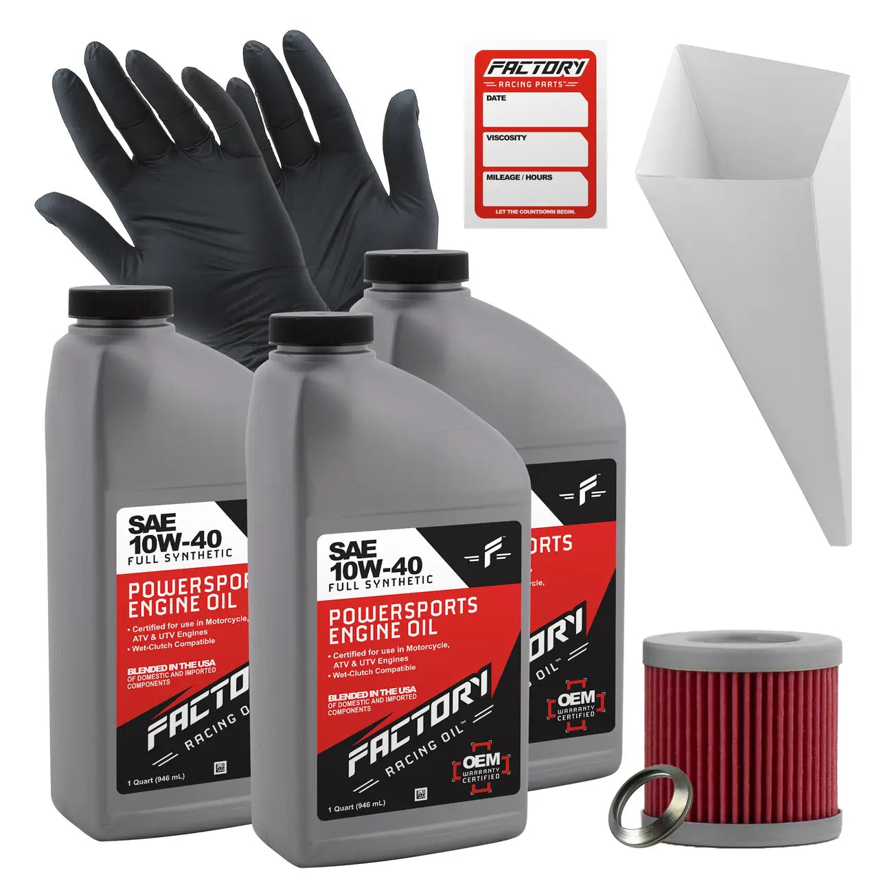 10W-40 Full Synthetic 3 Quart Oil Change Kit For Kawasaki KFX400 KSF400 - Oil Change Kits