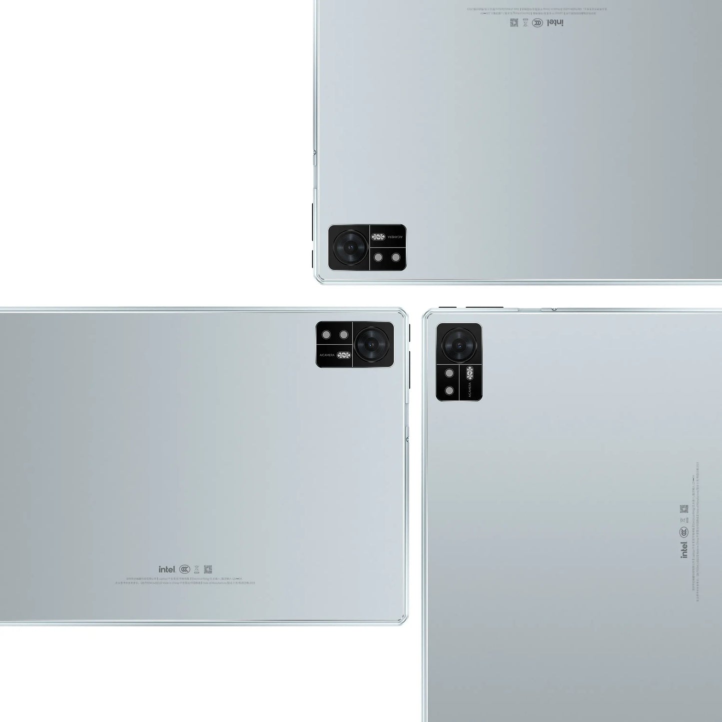 Light-grey tablets with prominent cameras for Office and Learning, width 750px height