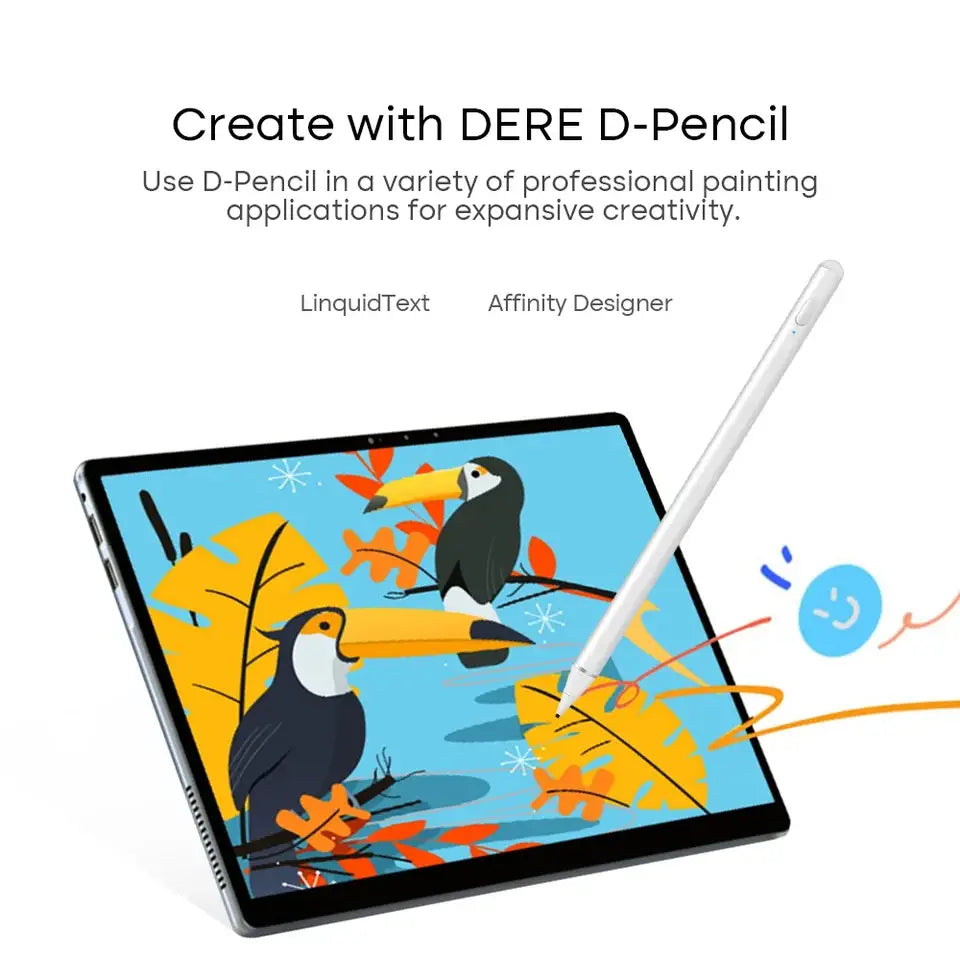 Digital tablet with stylus for creative use, 11 Inch Touch Screen, 750px width, 2K IPS display
