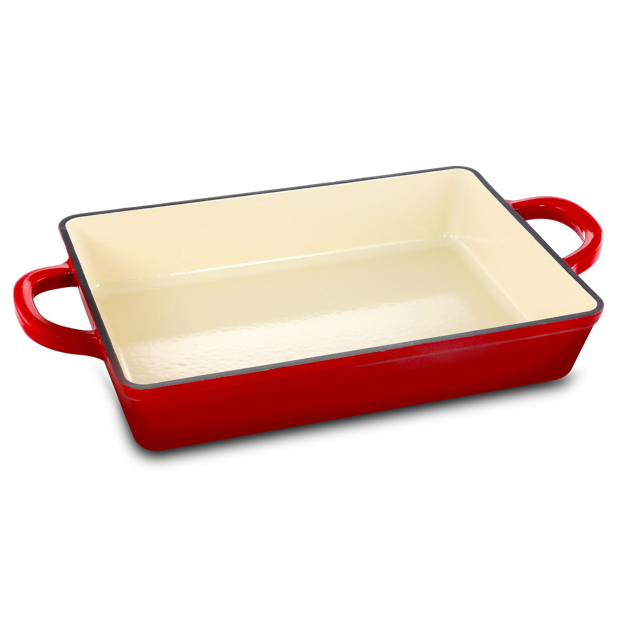 Crock Pot Artisan 13 in. Enameled Cast Iron Lasagna Pan in Scarlet Red-0