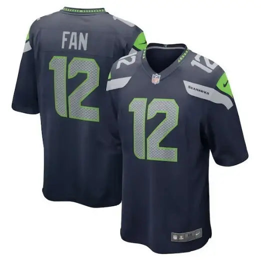 Seattle Seahawks Nike Game Team Jerseys in College Navy with 12 and FAN design