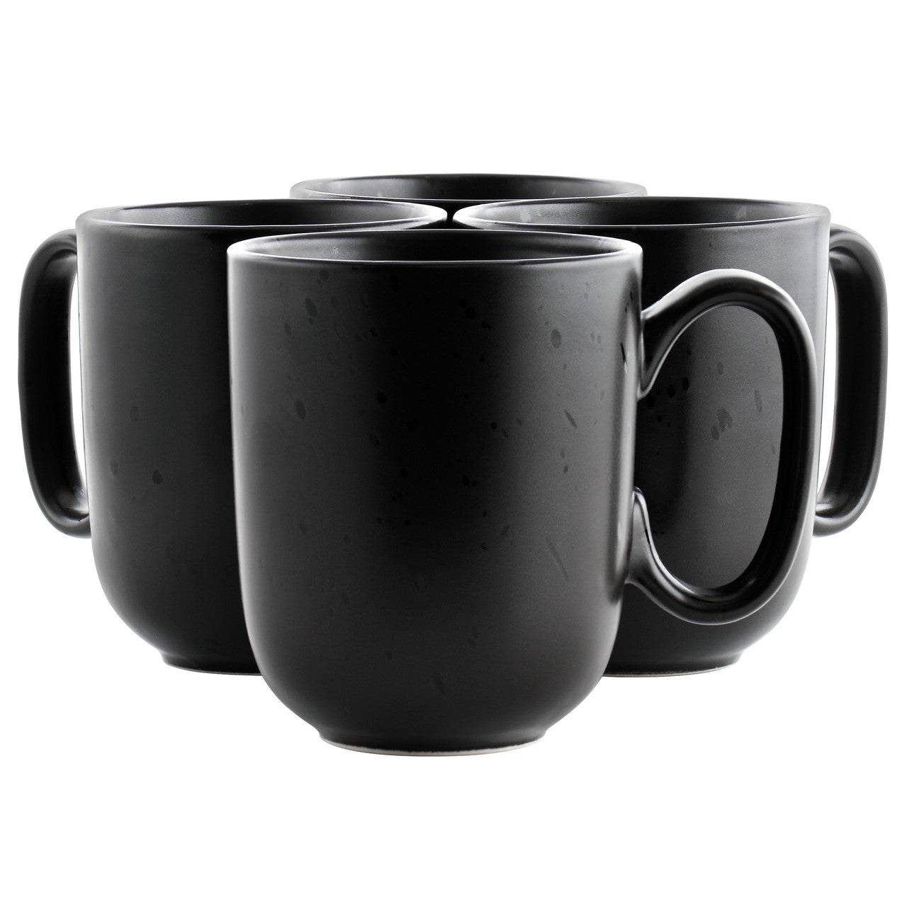 Our Table Landon 4 Piece 15 Ounce Round Stoneware Mug Set in Pepper-0
