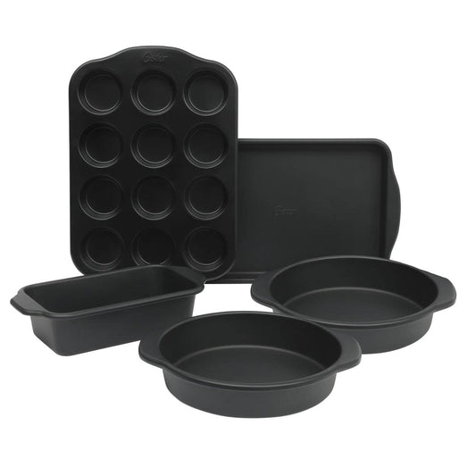 Oster Teston Platinum Collection 5 Piece Nonstick Carbon Steel Bakeware Set in Matte Black-0