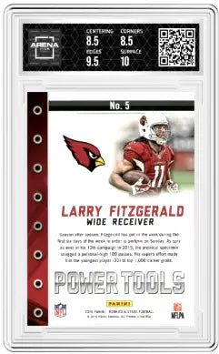 Graded Larry Fitzgerald football card from 1911 Panini Rookies & Stars Power Tools collection