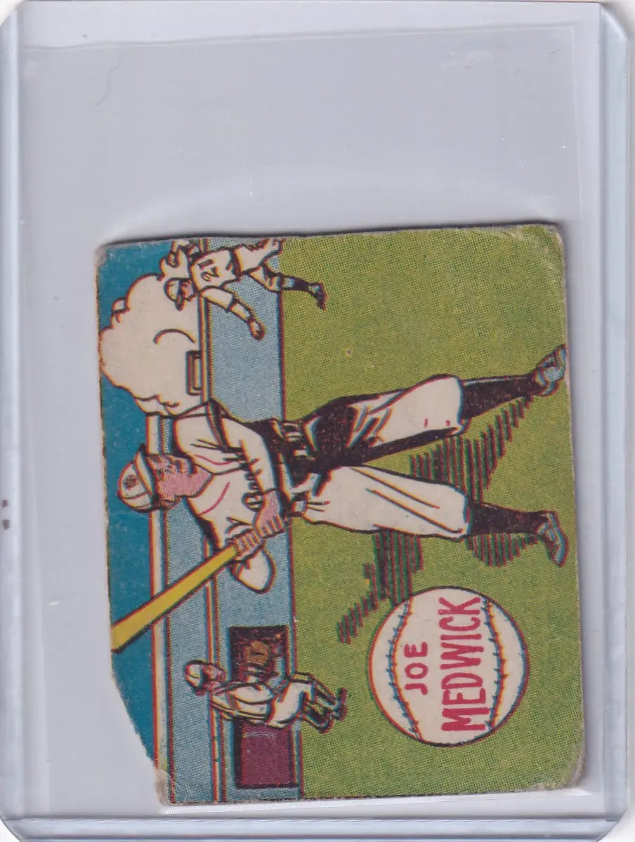 Vintage Joe Medwick baseball card Brooklyn Dodgers R302-01 1943 M.P. & Co
