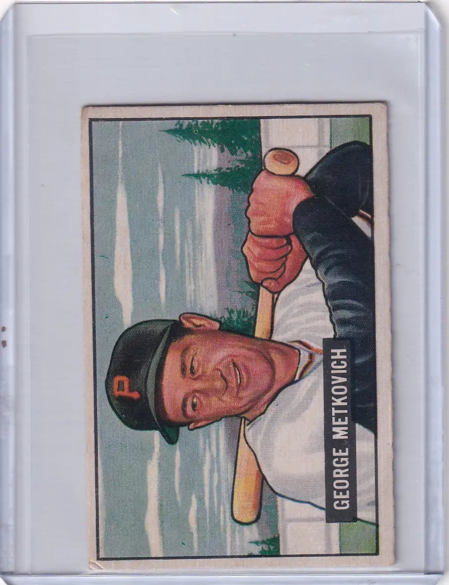 1951 Bowman Baseball #274 George Metkovich RC card featuring Pittsburgh Pirates player