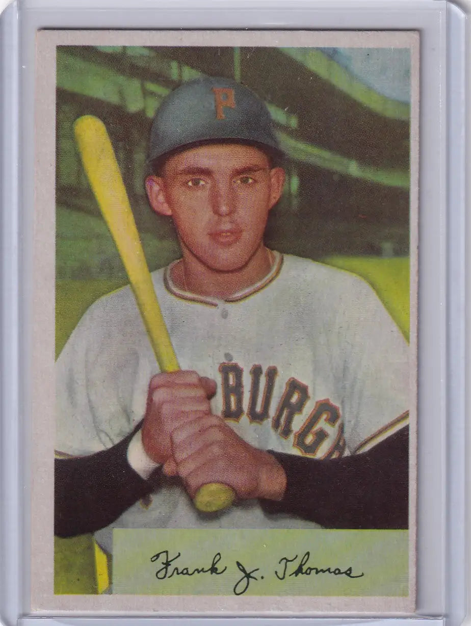 Frank Thomas 1954 Bowman baseball card featuring Pittsburgh Pirates rookie player