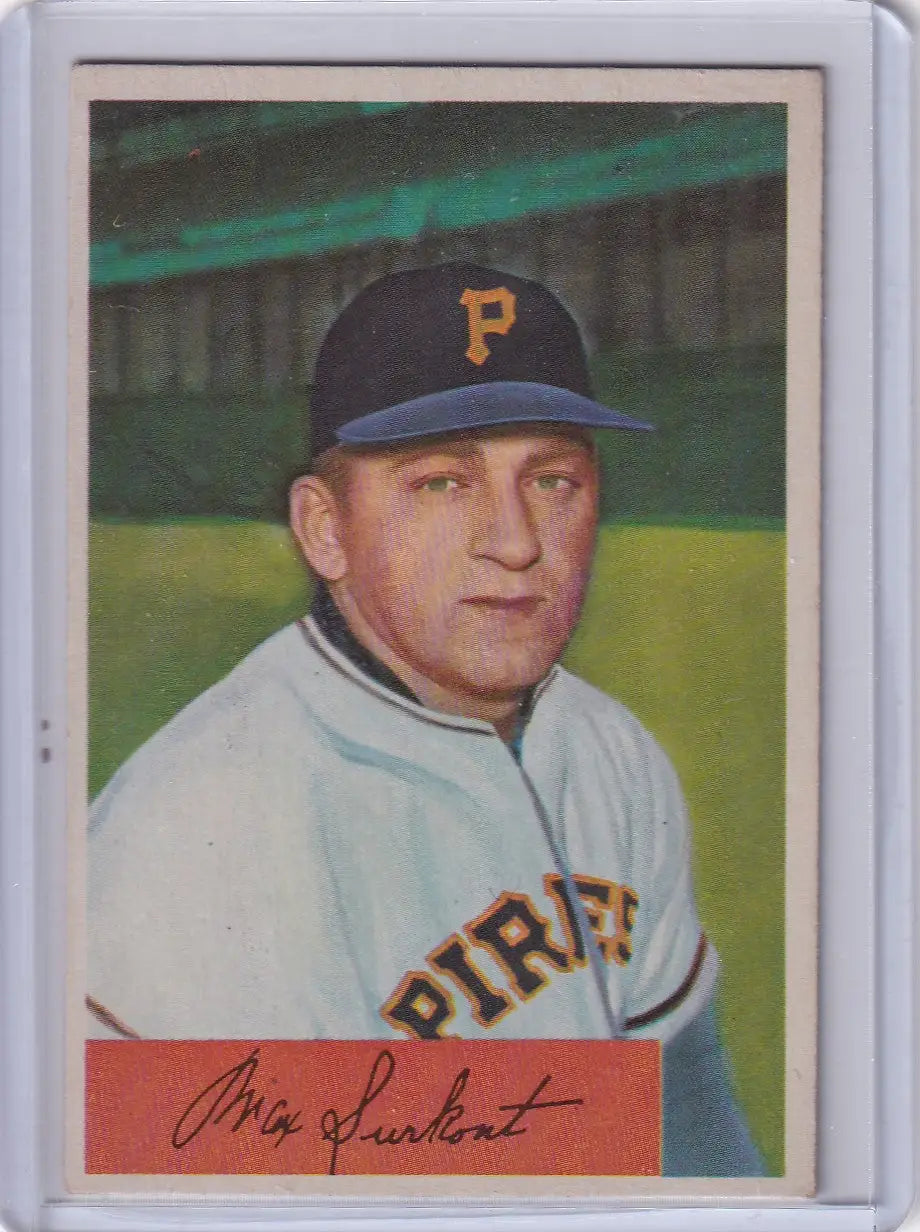Vintage baseball card of Max Surkont from the Pittsburgh Pirates 1954 Bowman #75