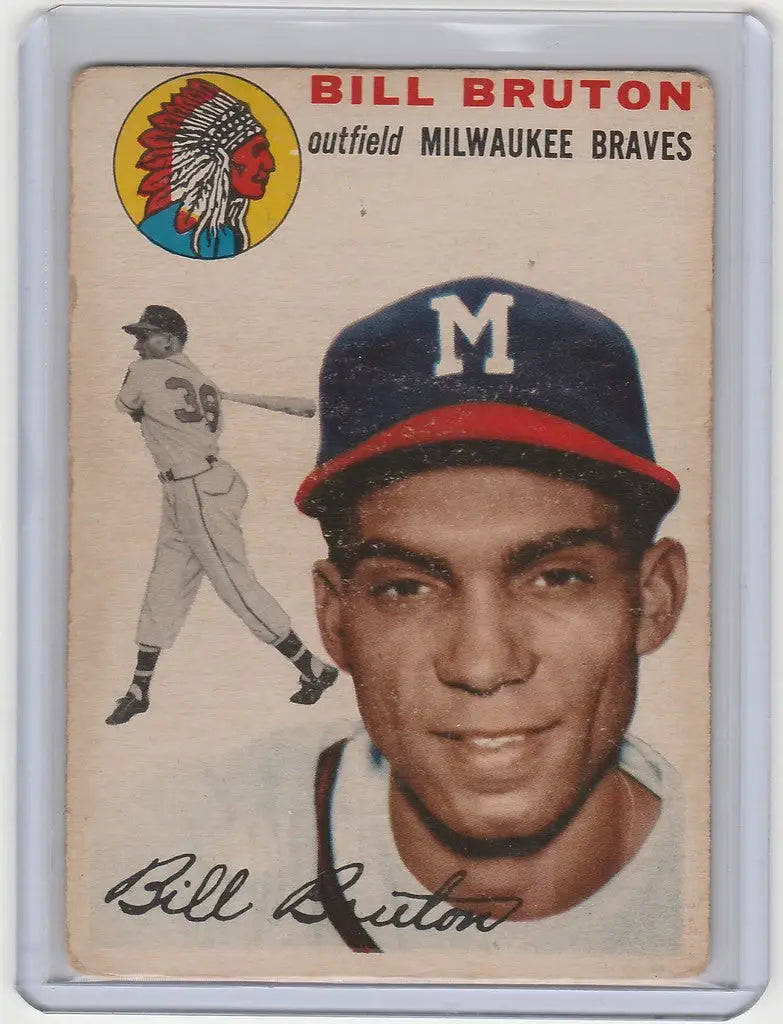 Vintage baseball card of Bill Bruton from the Milwaukee Braves collection