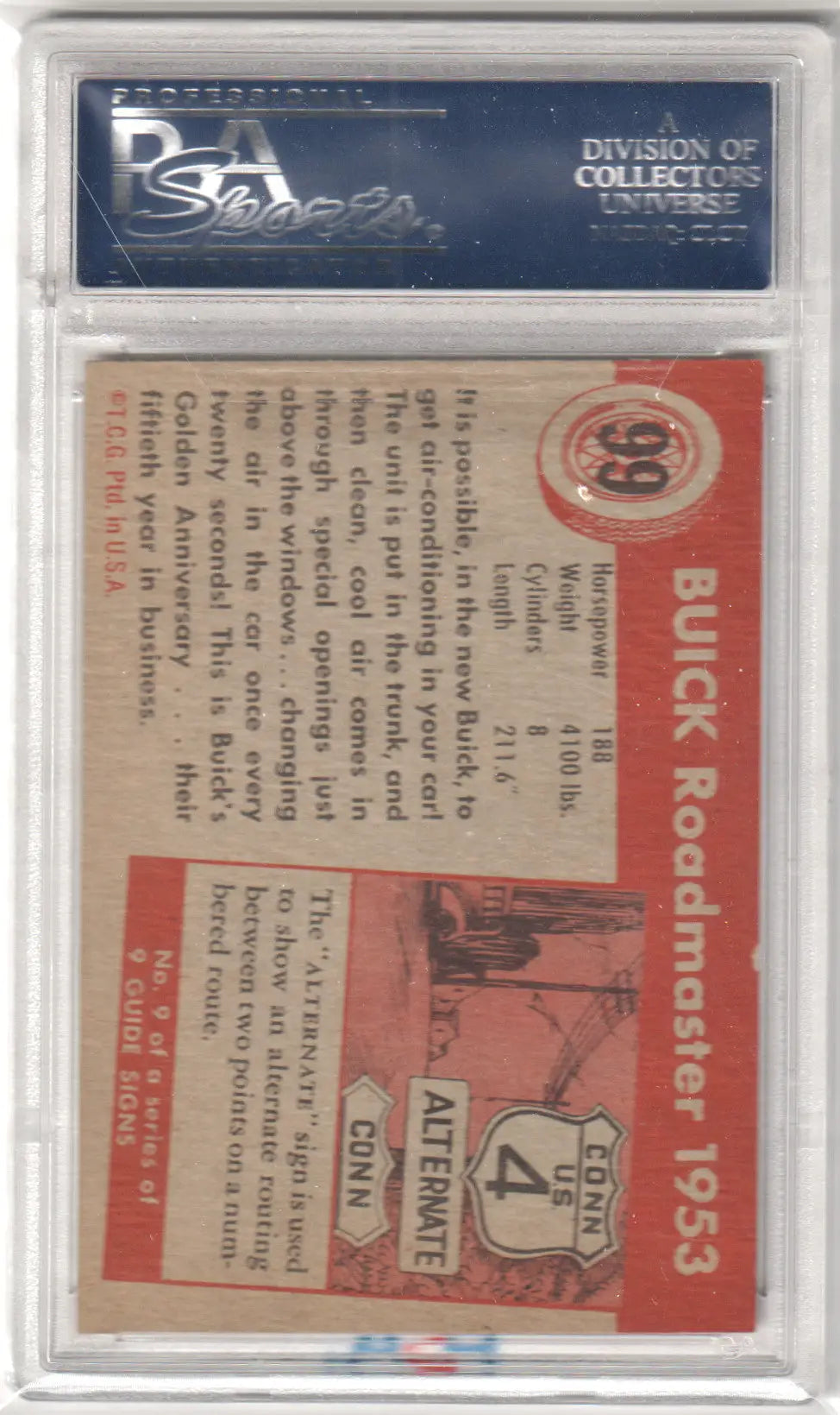 1954 World On Wheels Buick trading card featuring 1953 Buick Roadmaster wheels buick