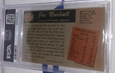 1955 Bowman #194 Joe Nuxhall PSA 1 DNA 10 Signed Autograph Reds Card