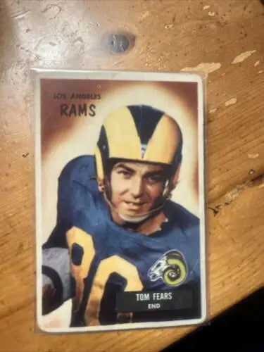 Vintage Tom Fears 1955 Bowman sports trading card featuring NFL legend Tom Fears