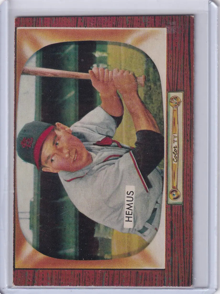 Bowman baseball card of Solly Hemus St Louis Cardinals 1955 Bowman Baseball #107