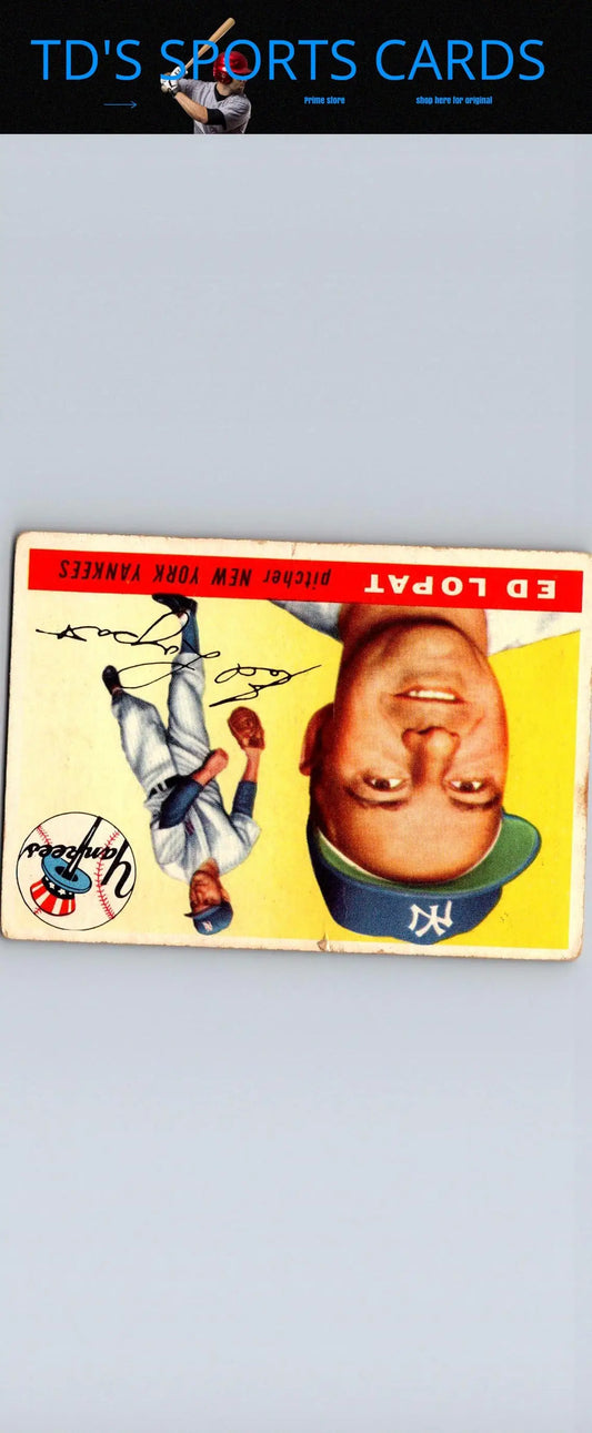 Vintage 1955 Topps #109 Ed Lopat baseball card for collectors of trading cards