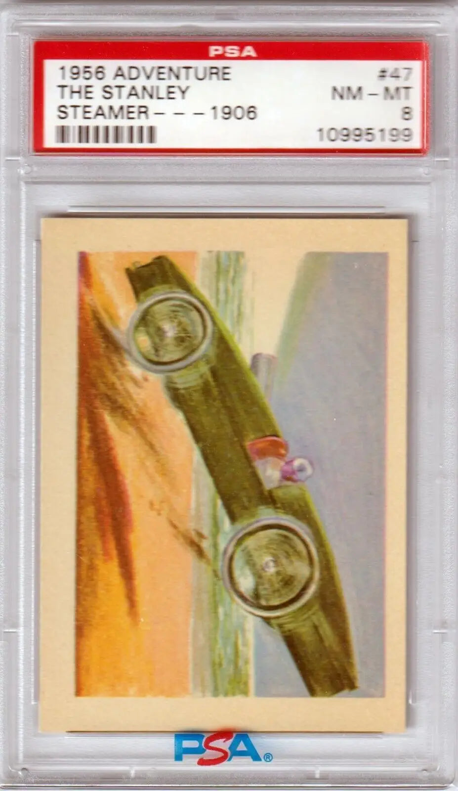 Graded 1956 Adventure trading card Stanley Steamer PSA 8 NM-MT Columbia Hobby