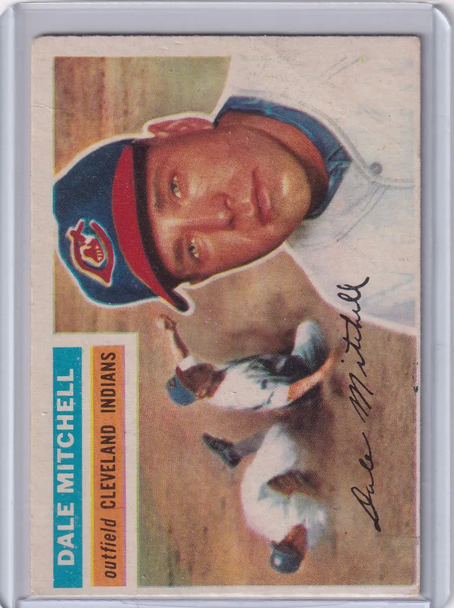 Vintage baseball card of Dale Mitchell from the Cleveland Indians 1956 Topps #268