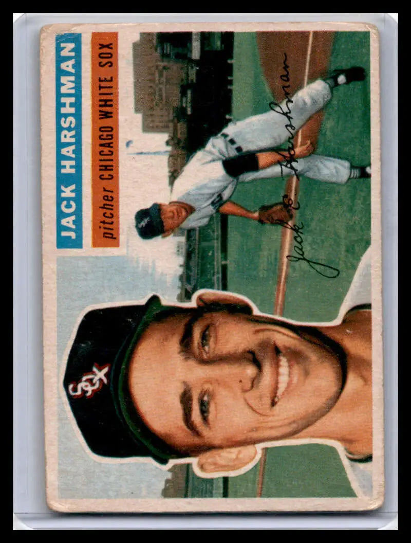 Vintage 1956 Topps #29a Jack Harshman White Back P Baseball Card Chicago White Sox