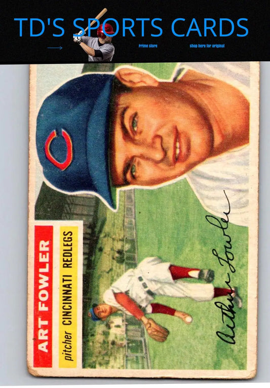 Vintage 1956 Topps 47b Art Fowler Gray Back baseball card collectible item