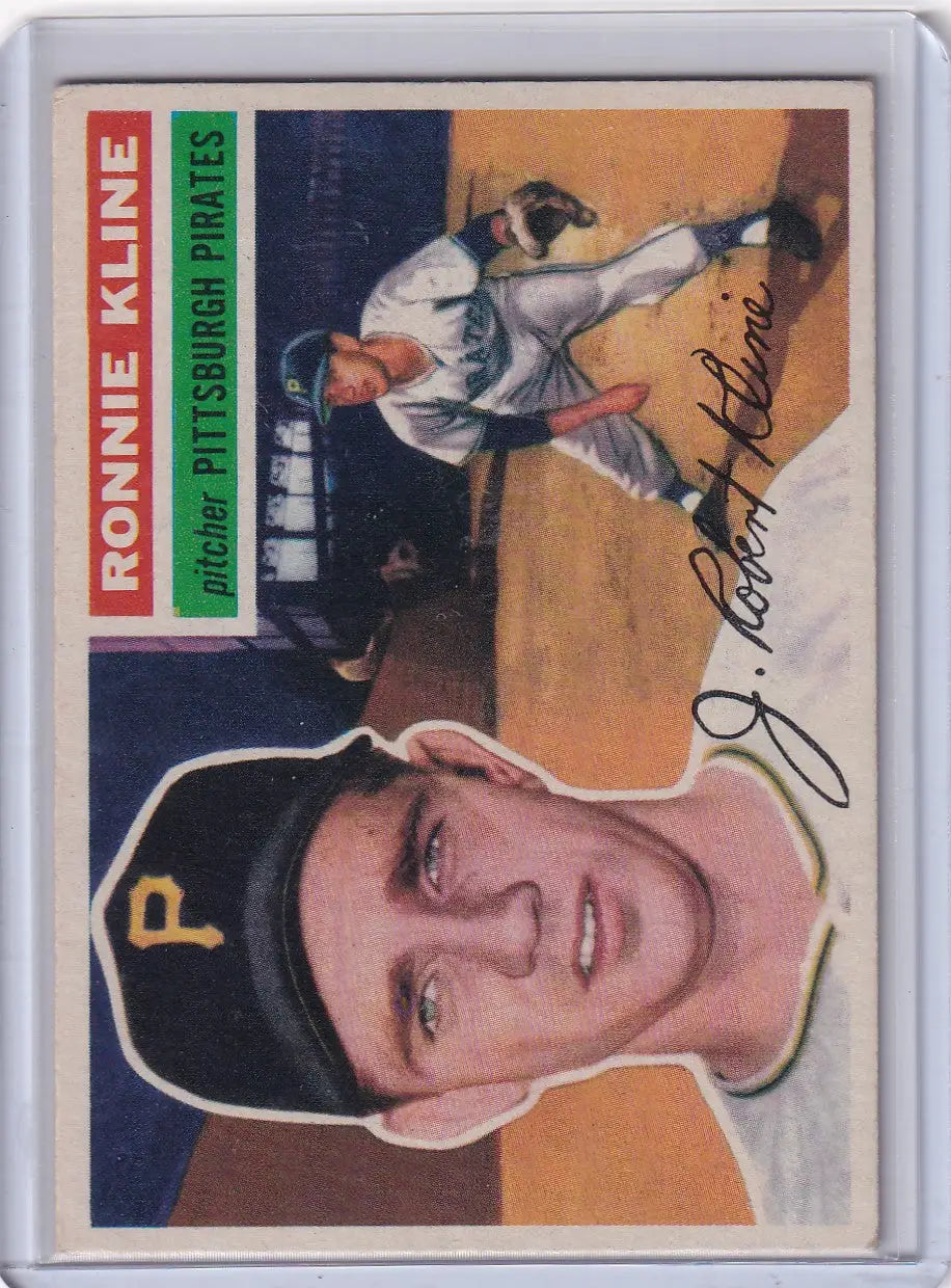 1956 Topps #94 Ron Kline baseball card featuring Pittsburgh Pirates pitcher Ron Kline