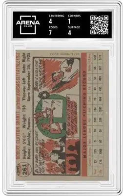 Graded 1956 Topps Bobby Shantz #261 Baseball Arena Club collectible card