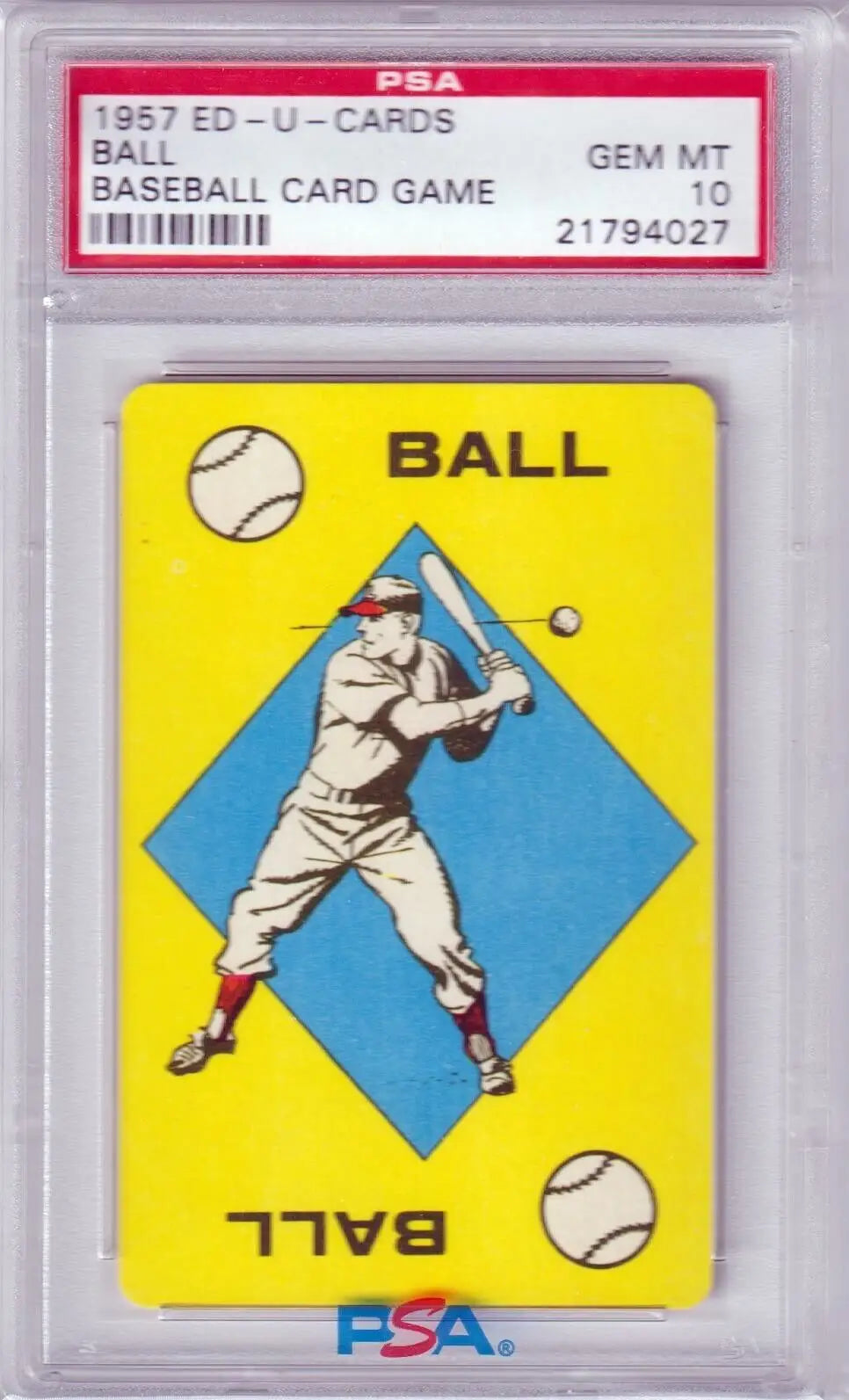 Graded 1957 Ed-U-Cards baseball card PSA 10 GEM MINT from Columbia Hobby