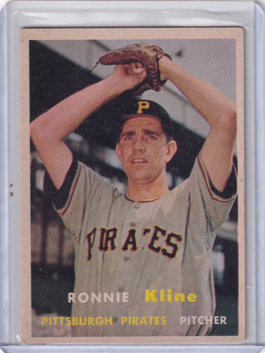 Vintage Topps Baseball card of Ron Kline in Pittsburgh Pirates uniform