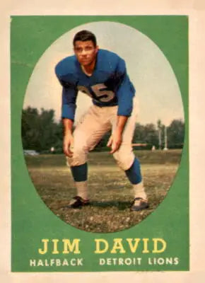 Vintage Jim David football sports trading card from 1958 Topps series