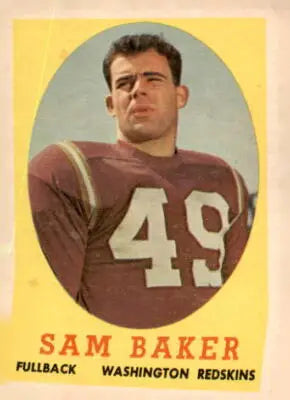 Vintage 1958 Topps Sam Baker trading card in EX-NM condition as part of sam baker trading collection