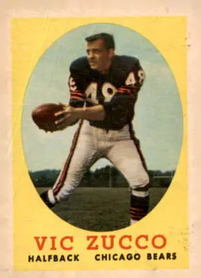Vintage Vic Zucco Chicago Bears trading card from 1958 Topps #36 EX-MT