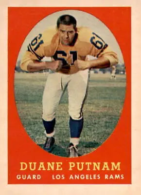 Vintage 1958 Topps #55 Duane Putnam sports trading card featuring classic memorabilia