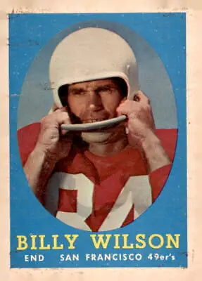 Vintage football card of Billy Wilson from the San Francisco 49ers 1958 Topps series