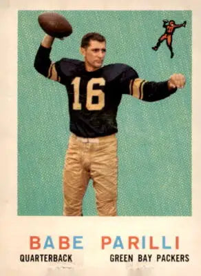 Vintage football card featuring Babe Parilli of the Green Bay Packers from 1959