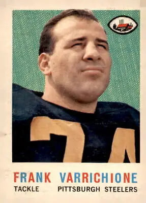 Vintage football card featuring Frank Varrichione of the Pittsburgh Steelers