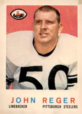 Vintage football card featuring John Reger of the Pittsburgh Steelers from 1959 Topps