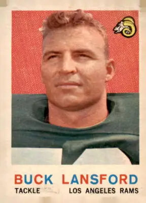 Vintage football card of Buck Lansford from Los Angeles Rams 1959 Topps set